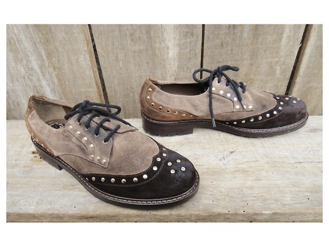 derby Marni chestnut in pelle di cervo taglia 37 Castagno - vista 5