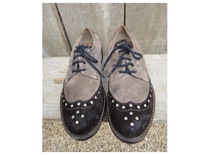 derby Marni chestnut in pelle di cervo taglia 37 Castagno - vista 6