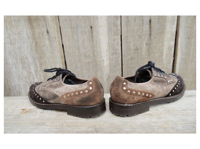 derby Marni chestnut in pelle di cervo taglia 37 Castagno - vista 7