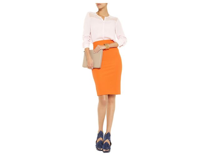 By Malene Birger falda lápiz de crepé elástico naranja - vista 4