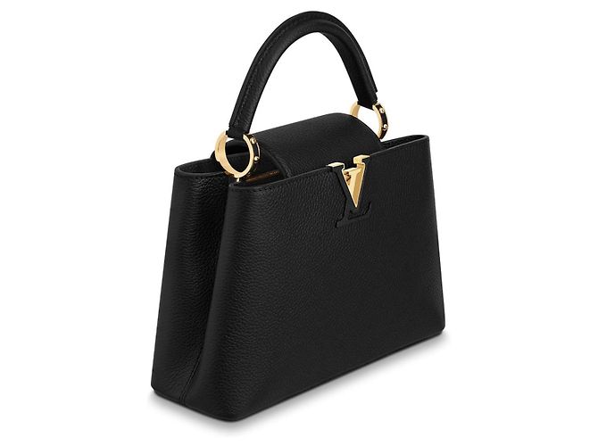 Louis Vuitton Capucines BB leather handbag black - view 2