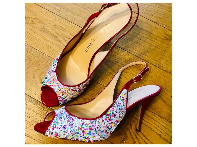 Décolleté Sidonie Larizzi in pelle con paillettes multicolore - vista 2