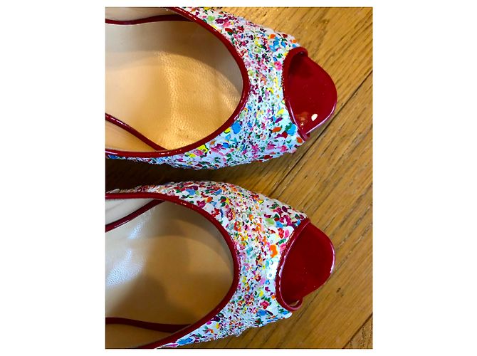 Décolleté Sidonie Larizzi in pelle con paillettes multicolore - vista 3