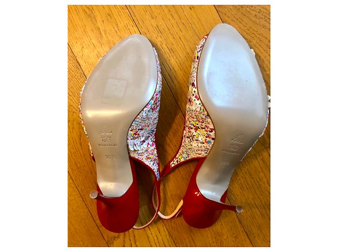 Décolleté Sidonie Larizzi in pelle con paillettes multicolore - vista 4