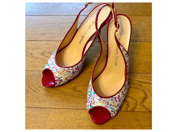 Décolleté Sidonie Larizzi in pelle con paillettes multicolore - vista 5