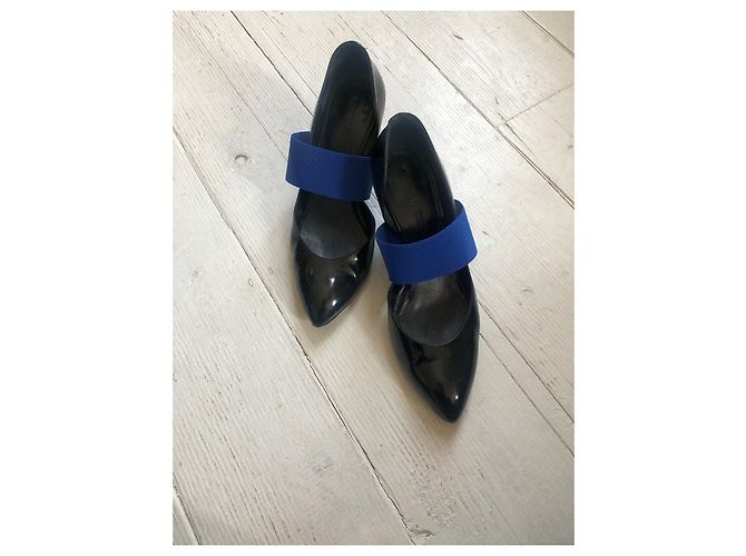 Sonia Rykiel Lackschuhe in Schwarz mit Color Block Riemchen - Ansicht 3