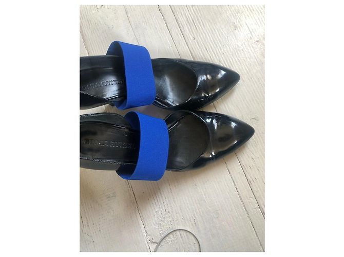 Sonia Rykiel Lackschuhe in Schwarz mit Color Block Riemchen - Ansicht 8
