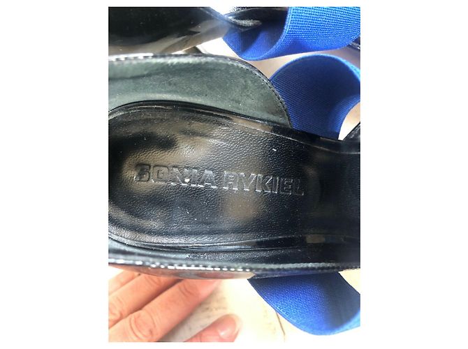 Sonia Rykiel Lackschuhe in Schwarz mit Color Block Riemchen - Ansicht 9