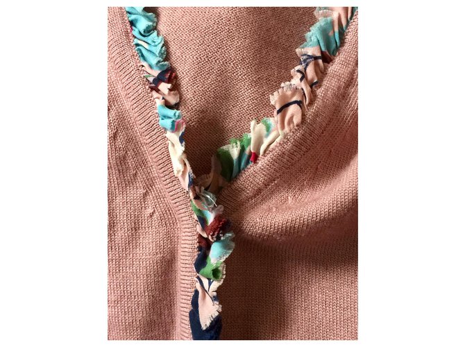 Cacharel Strickjacke Rosa Merinowolle Pink - Ansicht 4