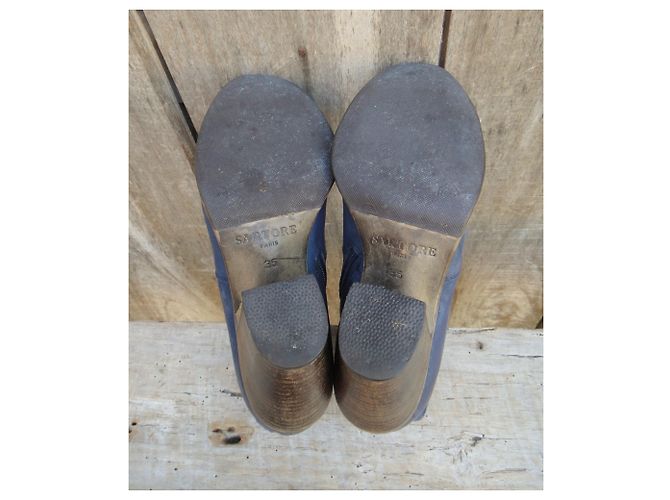 Botas Sartore de piel azul talla 35 - vista 6