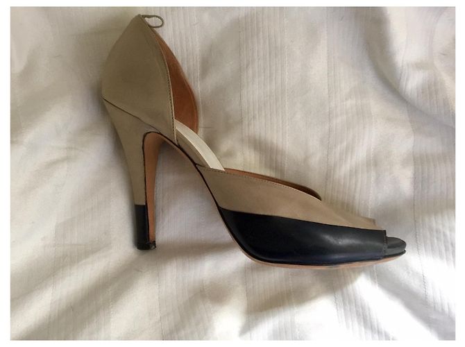 Décolleté bicolore Maison Martin Margiela Nero Taupe - vista 2