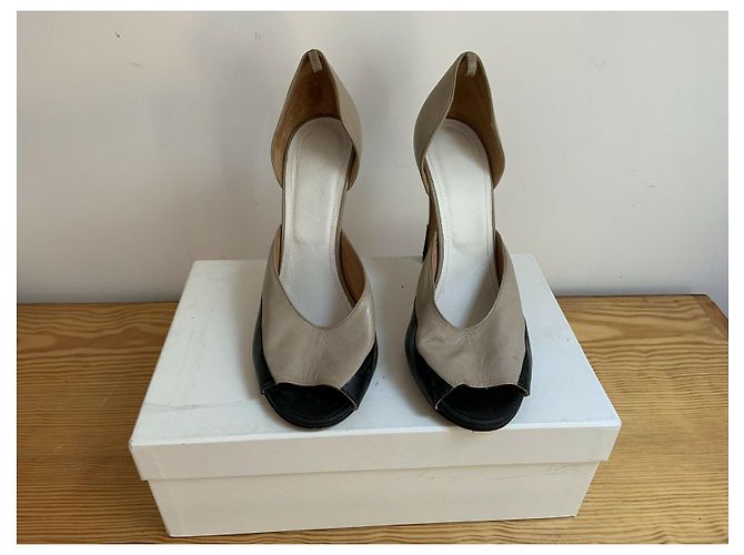 Décolleté bicolore Maison Martin Margiela Nero Taupe - vista 4