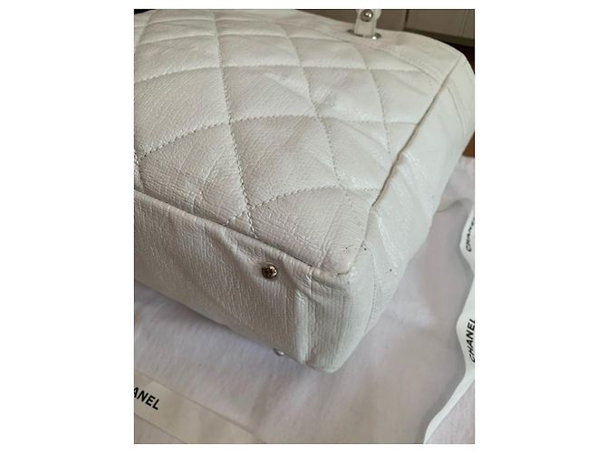 Borsa a mano Chanel in pelle bianca Blu - vista 4