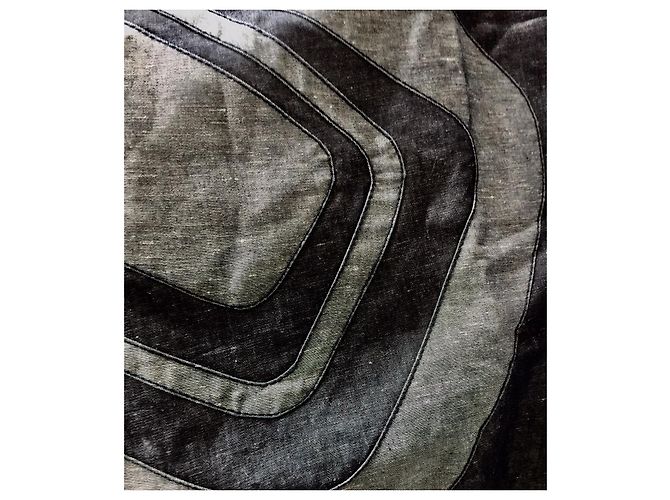 Kenzo Patchwork Kleid Baumwolle Leinen Grau Anthrazitgrau - Ansicht 4