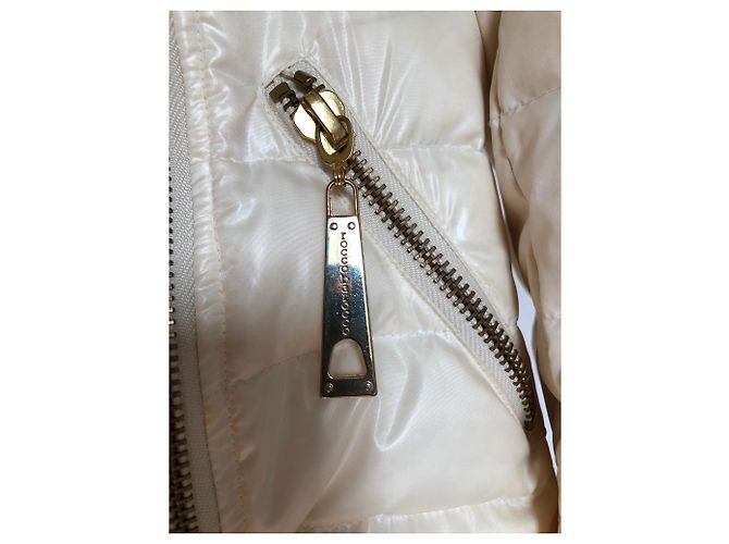 Chaqueta de Plumón ROCCOBAROCCO Crema con Capucha de Piel Crudo - vista 6