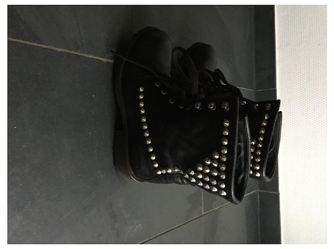 Botas Ash Rivet de cuero negro - vista 4