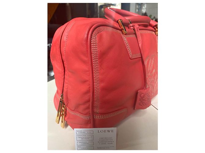 Borsa Loewe Amazona in pelle di montone rosa - vista 2