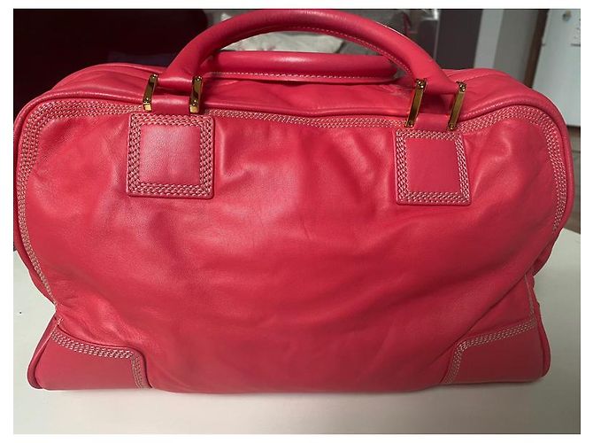 Borsa Loewe Amazona in pelle di montone rosa - vista 3