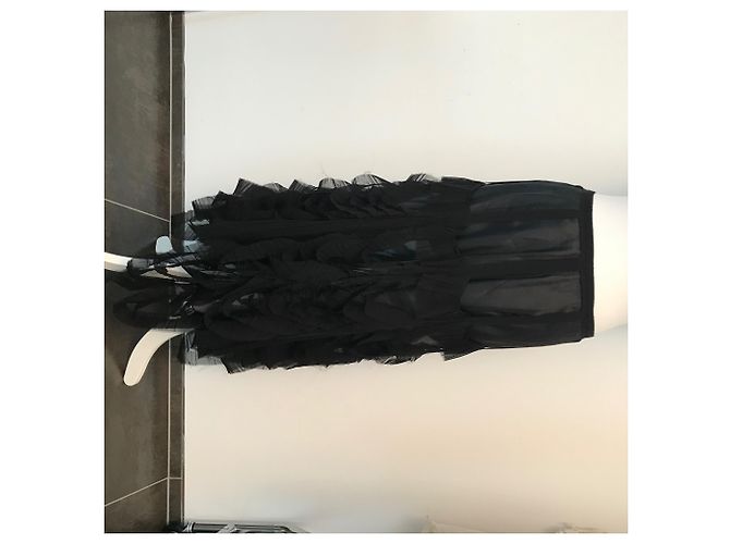 Falda de seda con volantes Maison Martin Margiela Negra - vista 2