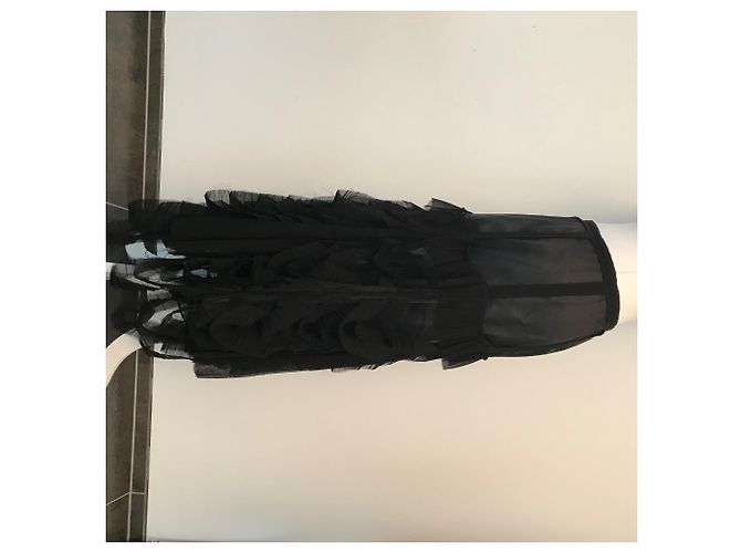 Falda de seda con volantes Maison Martin Margiela Negra - vista 3
