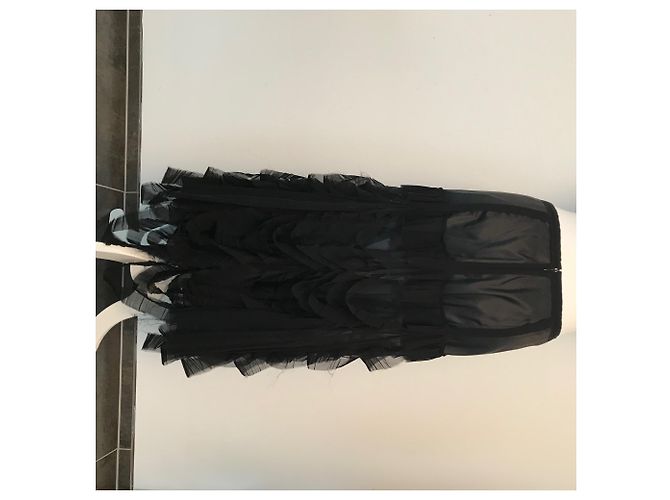 Falda de seda con volantes Maison Martin Margiela Negra - vista 4