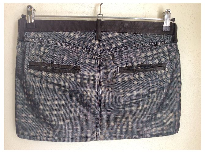 Isabel Marant Etoile Couro e minissaia minissaia Cinza antracite - vista 2