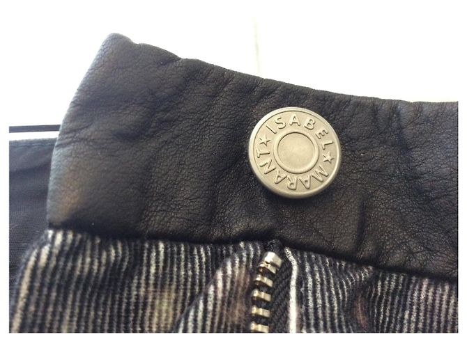 Isabel Marant Etoile Couro e minissaia minissaia Cinza antracite - vista 4