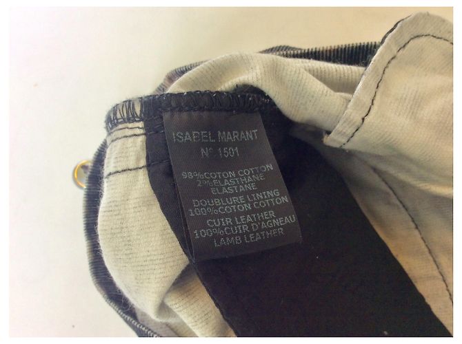 Isabel Marant Etoile Couro e minissaia minissaia Cinza antracite - vista 5
