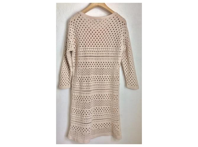 Vestido mini de crochet Tibi beige de algodón - vista 2
