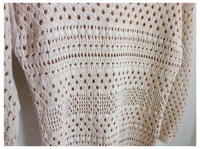 Vestido mini de crochet Tibi beige de algodón - vista 5