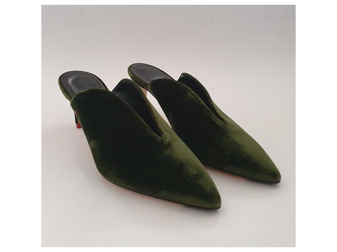 Aeyde Absatzschuhe Grün Stoff - Ansicht 2