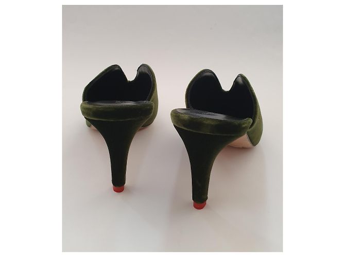 Aeyde Absatzschuhe Grün Stoff - Ansicht 3