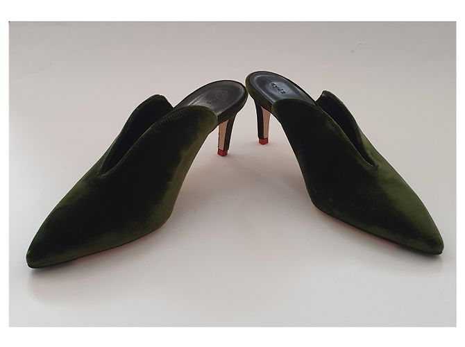 Aeyde Absatzschuhe Grün Stoff - Ansicht 4