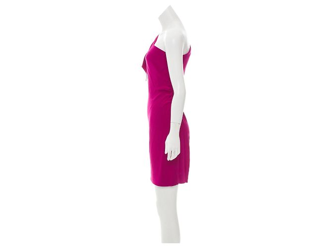 Diane Von Furstenberg DvF ein schulteriges Seiden-Cobb-Kleid Fuschia - Ansicht 4