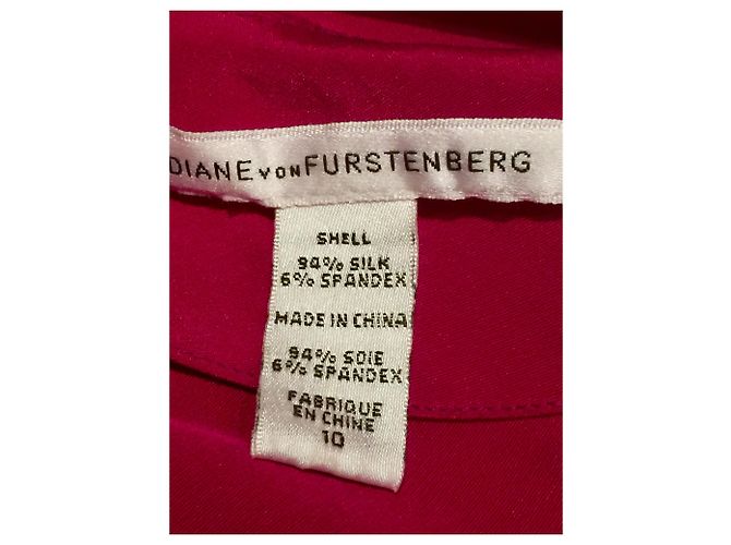 Diane Von Furstenberg DvF ein schulteriges Seiden-Cobb-Kleid Fuschia - Ansicht 6