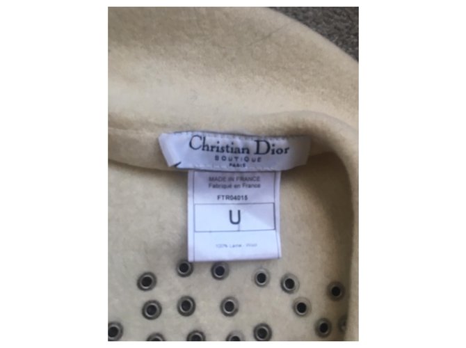 Berretto Dior in lana color eggshell Bianco sporco - vista 3