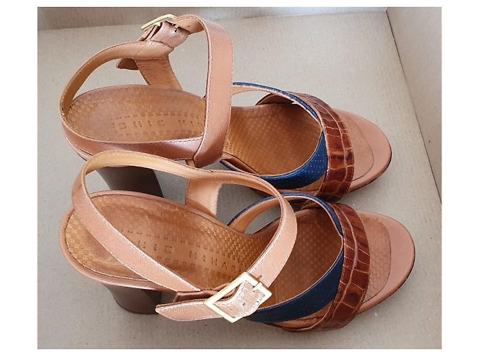 Sandali con tacco alto Chie Mihara Corso in pelle blu marrone Marrone chiaro Marrone scuro - vista 4