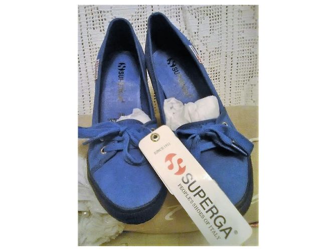 BASKETS À TALONS SUPERGA Bleu - vue 2