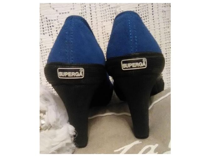 BASKETS À TALONS SUPERGA Bleu - vue 3