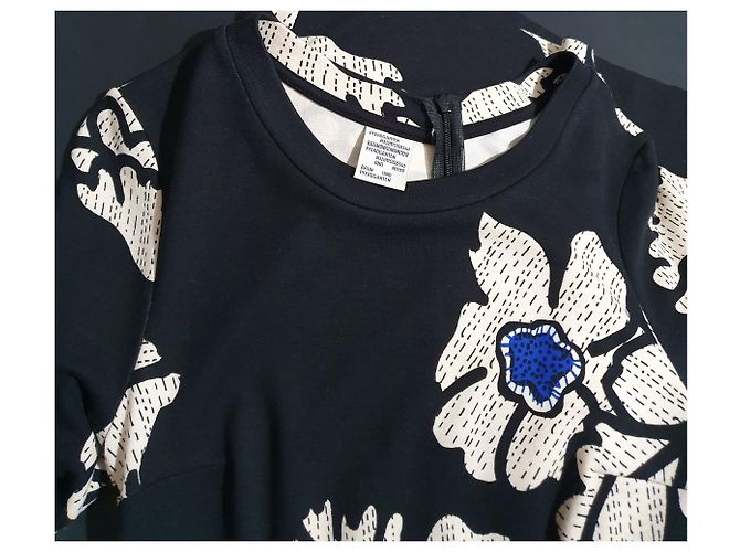 Baum und Pferdgarten Tree and Horse Kleid Schwarz Weiß Mehrfarben - Ansicht 3
