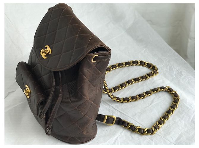 Chanel Mochila icónica Duma Brown Vintage Castaño Marrón oscuro - vista 11