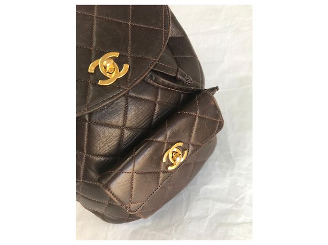 Chanel Mochila icónica Duma Brown Vintage Castaño Marrón oscuro - vista 12