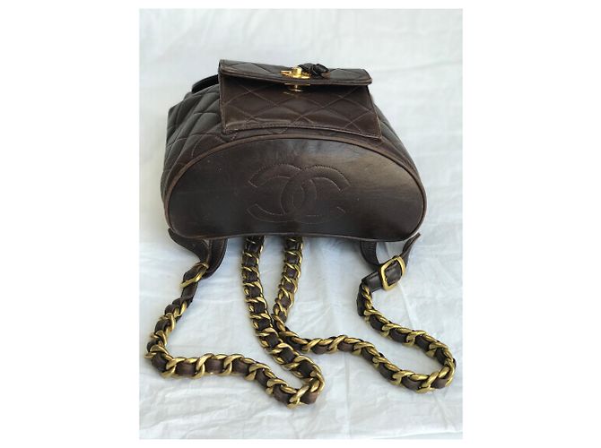 Chanel Mochila icónica Duma Brown Vintage Castaño Marrón oscuro - vista 13