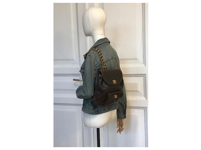 Chanel Mochila icónica Duma Brown Vintage Castaño Marrón oscuro - vista 21
