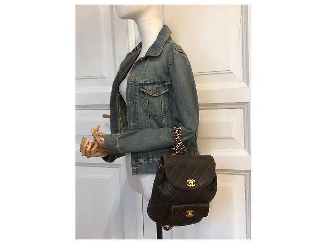 Chanel Mochila icónica Duma Brown Vintage Castaño Marrón oscuro - vista 22