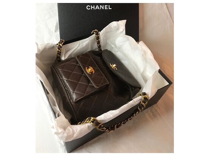 Chanel Mochila icónica Duma Brown Vintage Castaño Marrón oscuro - vista 23