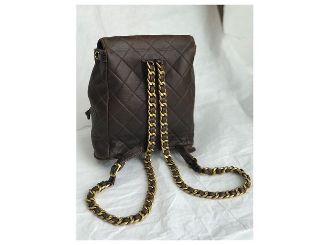 Chanel Mochila icónica Duma Brown Vintage Castaño Marrón oscuro - vista 4
