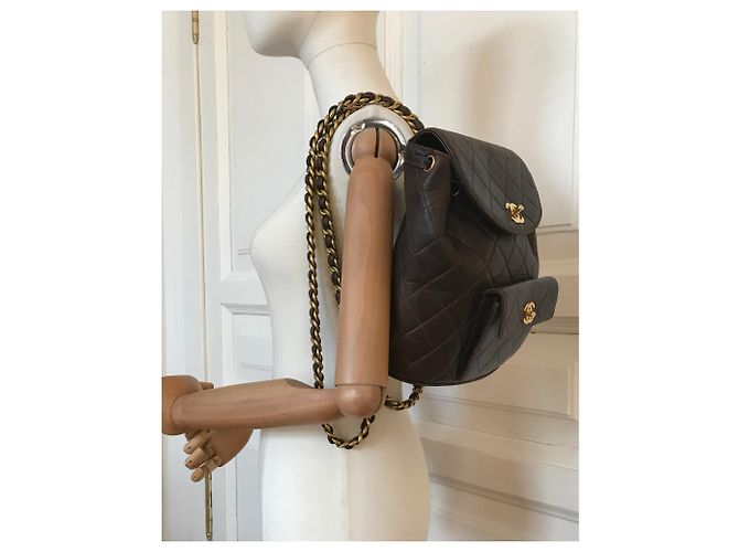 Chanel Mochila icónica Duma Brown Vintage Castaño Marrón oscuro - vista 8