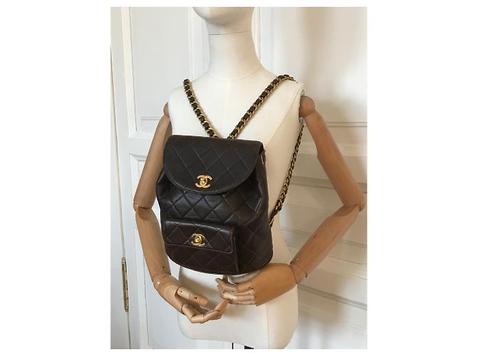 Chanel Mochila icónica Duma Brown Vintage Castaño Marrón oscuro - vista 9