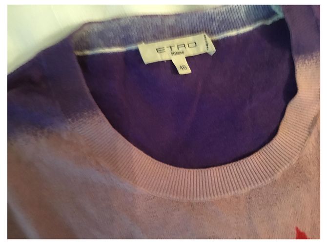 Maglione Etro a maniche corte stampato bicolore in cotone Multicolore - vista 4